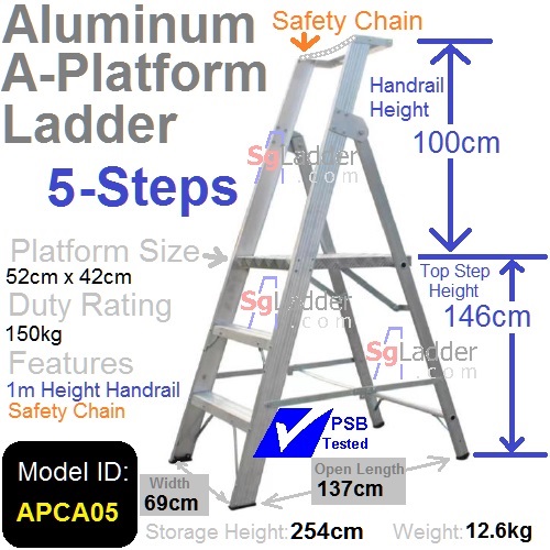 Aluminum A-Platform Ladder 05-Step