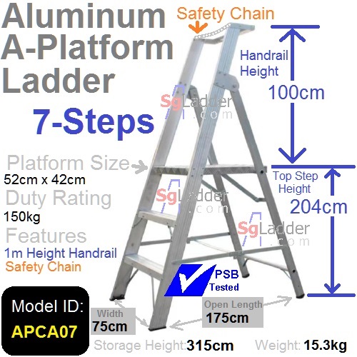 Aluminum A-Platform Ladder 07-Step